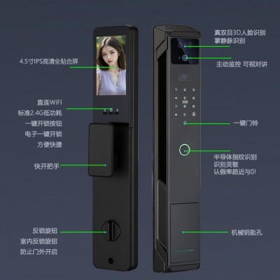 跨境人脸识别zigbee智能锁公寓酒店全自动电子入户门锁涂鸦指纹锁