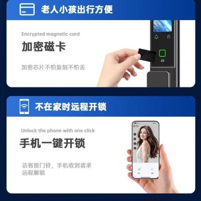 科沁家用指纹锁c级锁芯密码锁公寓全自动远程门锁人脸识别智能锁图4