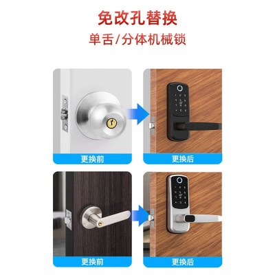 跨境直供 欧美指纹锁家用通通涂鸦电子锁APP智能门锁 美式密码锁