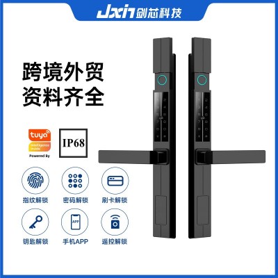 剑芯别墅庭院栅栏断桥铝智能指纹密码电子锁户外防水推拉大铁门锁图1