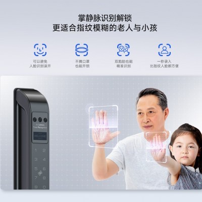 剑芯全自动掌静脉人脸识别断桥铝庭院指纹智能密码锁涂鸦通通门锁图4