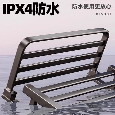 智能电热毛巾架浴室电动免打孔加热家用置物太空铝浴巾架折叠图4