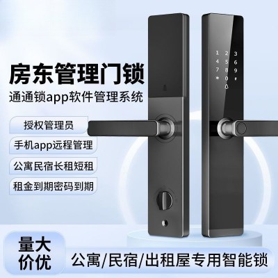 多功能APP蓝牙指纹密码锁家用公寓民宿出租房智能门锁工厂直销图2