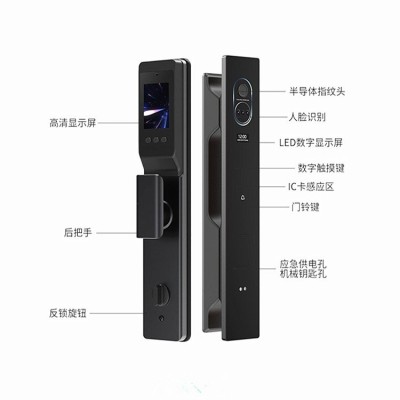 A3人脸识别指纹锁家用防盗门智能门锁密码锁入户门别墅电池电子锁