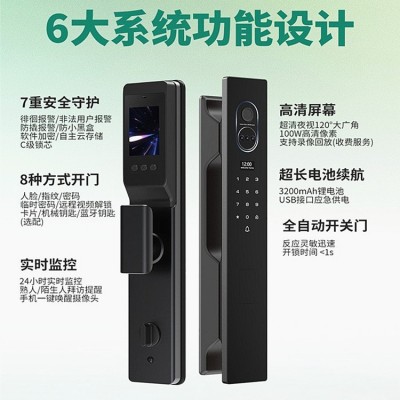 A3人脸识别指纹锁家用防盗门智能门锁密码锁入户门别墅电池电子锁图2