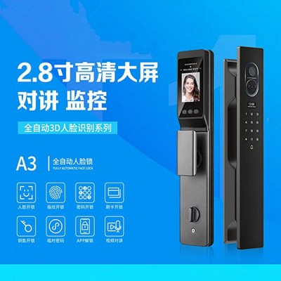 人脸识别指纹锁家用防盗门智能门锁密码锁全自动可视电子智能锁图2