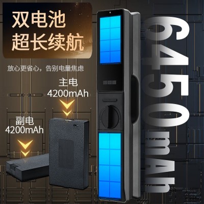 三摄里外带监控全自动智能门锁可视对讲指纹锁3D人脸识别电子锁图5