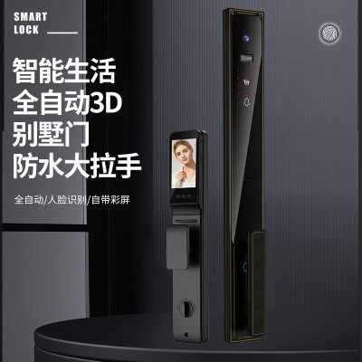 防水精雕别墅指纹锁家用防盗门人脸识别可视对讲涂鸦连网锁密码锁