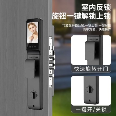 防水精雕别墅指纹锁家用防盗门人脸识别可视对讲涂鸦连网锁密码锁图5