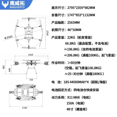 六轴大型无人机吊运货运100公斤山地运输物流送货工业载重救援图3