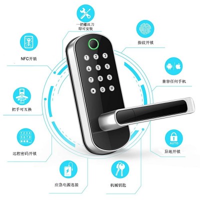 定制通通锁TTLOCK密码锁远程APP蓝牙家用公寓指纹锁 WIFI智能门锁图3