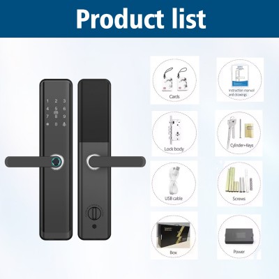 smart lock密码家用涂鸦智能锁IC卡俄语一握开指纹防盗门4585锁图3