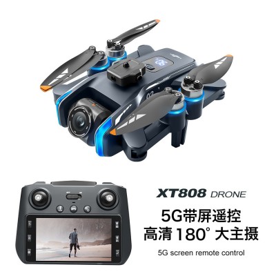 跨境无人机XT808航拍带屏遥控四轴飞行器GPS返无刷避障飞机drone