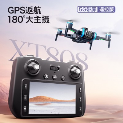 跨境无人机XT808航拍带屏遥控四轴飞行器GPS返无刷避障飞机drone图2