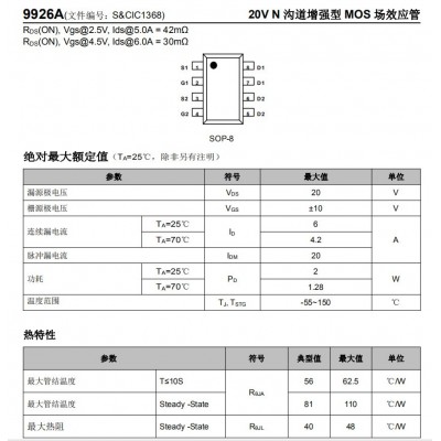 9926A SOP-8 双N芯片 MOS管 大芯片18mR低内阻 现货低价出可送样图4