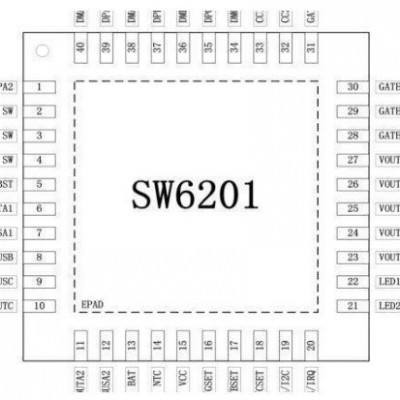 智融SW6201电源芯片 多协议双向快充移动一级代理 现货支持数码管