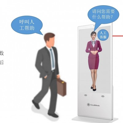 超大屏智能迎宾屏展厅法院医院智能讲解机器人接待商务广告宣传图2