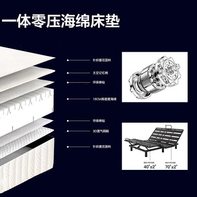 大象耳朵悬浮床电动智能床真皮奶油风双人床多功能可升降零重力床图2