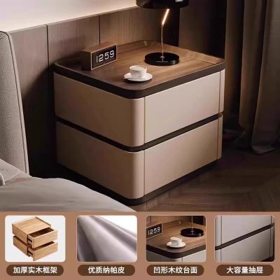 床头柜现代简约智能意式极简实木收纳家用轻奢卧室床边柜图4
