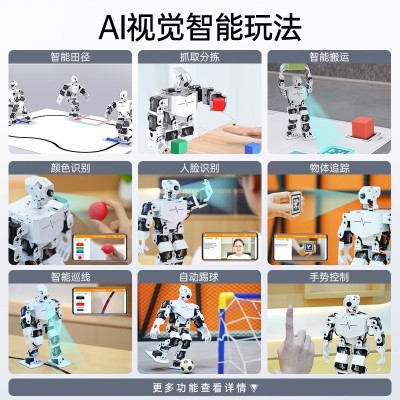 树莓派5/4B人形机器人 Python编程TonyPi Pro 追踪抓取AI视觉识别图2