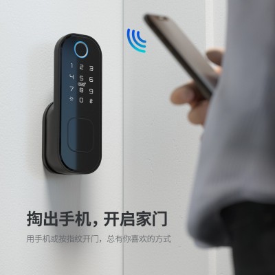 外装门锁牛头锁不锈钢门铁门木门密码锁WiFi涂鸦蓝牙通通指纹锁图2