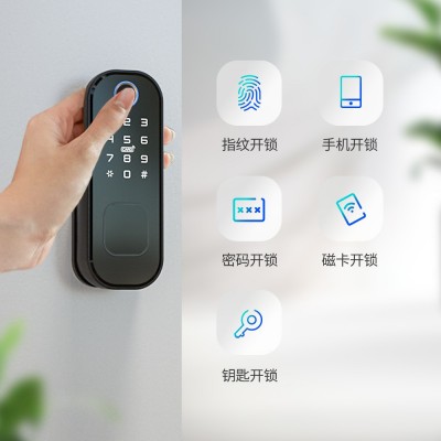 外装门锁牛头锁不锈钢门铁门木门密码锁WiFi涂鸦蓝牙通通指纹锁