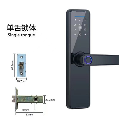 木门室内门指纹锁涂鸦WiFi蓝牙通通蓝牙涂鸦密码锁中英文智能锁图2