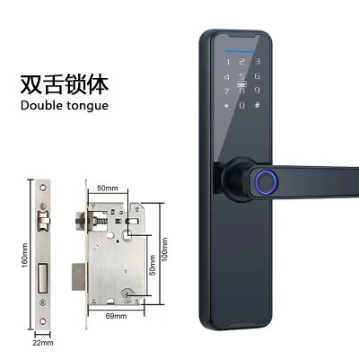 木门室内门指纹锁涂鸦WiFi蓝牙通通蓝牙涂鸦密码锁中英文智能锁图3
