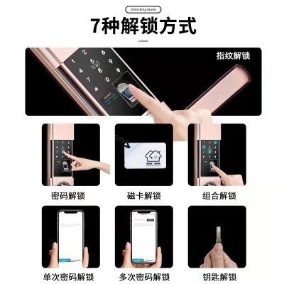 自动静音下滑盖密码锁公寓门智能锁家用防盗门电子锁通用型指纹锁图2