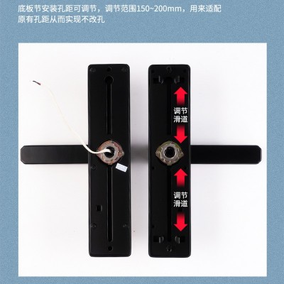 跨境定制家用室内木门智能密码锁一握开免开孔刷卡涂鸦电子门锁图3