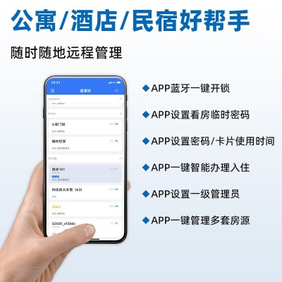 创佳民宿密码锁带指纹电子智能门锁通通锁远程开锁指纹锁c级芯锁图3