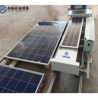 光伏板清洗机器人摆渡式 太阳能板清洁清洗机器工具接驳车式图4