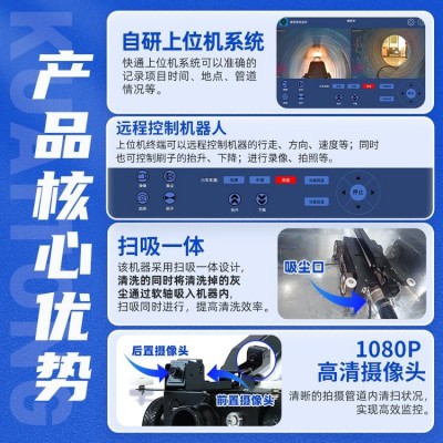 风道清洗机器人 吸扫一体设计 中央空调通风系统清洁机器KT-976图3