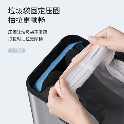 跨境轻奢不锈钢智能垃圾桶 家用厨房大容量自动打包感应式垃圾桶图3