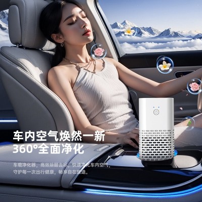 跨境智能负离子车载香薰净化器 办公室桌面便携式汽车空气净化器图2