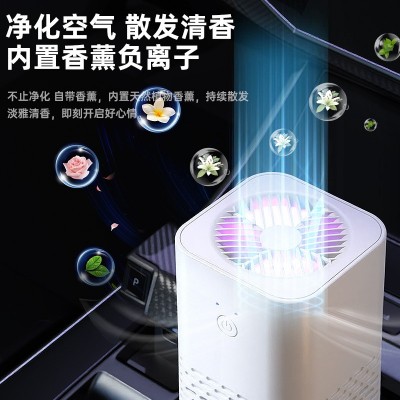 跨境智能负离子车载香薰净化器 办公室桌面便携式汽车空气净化器图3