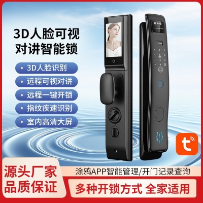 S958max指纹智能门锁人脸识别可视对讲密码涂鸦手机远程开门