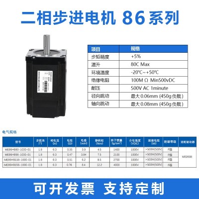 海达威86mm二相闭环步进电机步距角1.8度4.5/7.5/8.5/12.2高扭矩图2