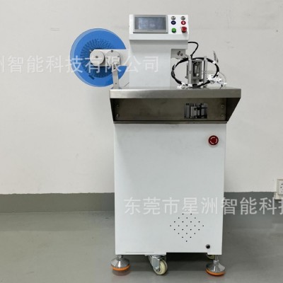 半自动线材对折贴标机电线电源线贴标手动线材自动不干胶 对折贴标图4