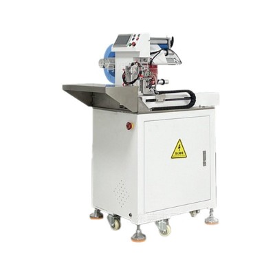 半自动线材对折贴标机电线电源线贴标手动线材自动不干胶 对折贴标图5