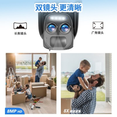 中欧美版太阳能8倍变焦4K摄像头监控无电无网4g/wifi夜视摄像机图2