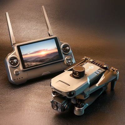 跨境D12三轴云台无人机无刷中继航拍飞行器屏控GPS避障无人机外贸图3