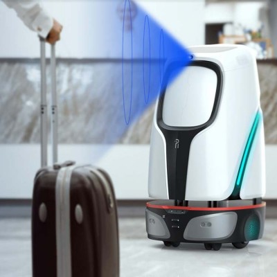 洛必德酒店智能服务机器人工厂，电子厂配送自动乘梯 迎宾带路 外图3