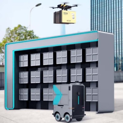 洛必德室外配送室外一体化无人送货小车工厂，电子厂配送自主配送图4