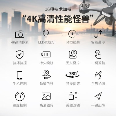跨境无人机航拍高清4K双摄耐摔遥控飞机四轴飞行器男孩玩具航模图4