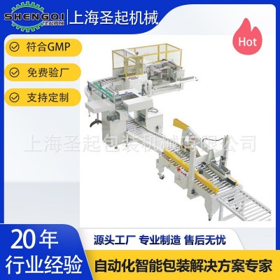 上海源头厂家食用油橄榄油植物油调味品自动开箱装箱封箱码垛系统