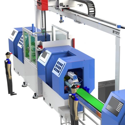 厂家全自动码垛生产线上下料机械手一拖二机床料数控机械手图3