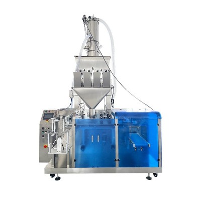 自动称重给袋式爆炸盐包装机真空上料四斗线性称预制袋颗粒灌装机图5