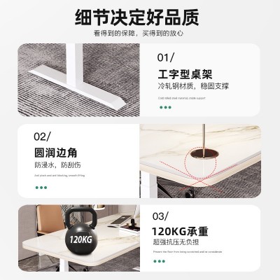 畅腾岩板电动升降桌 双电机正方管升降桌站立式办公电脑升降桌架图4