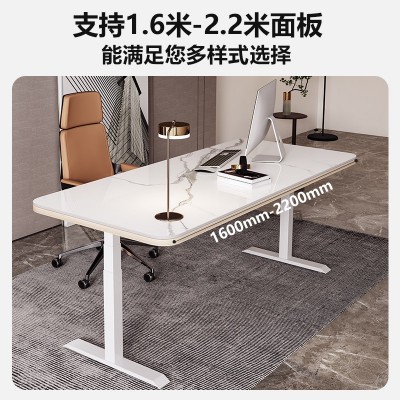 畅腾岩板电动升降桌 双电机正方管升降桌站立式办公电脑升降桌架图2